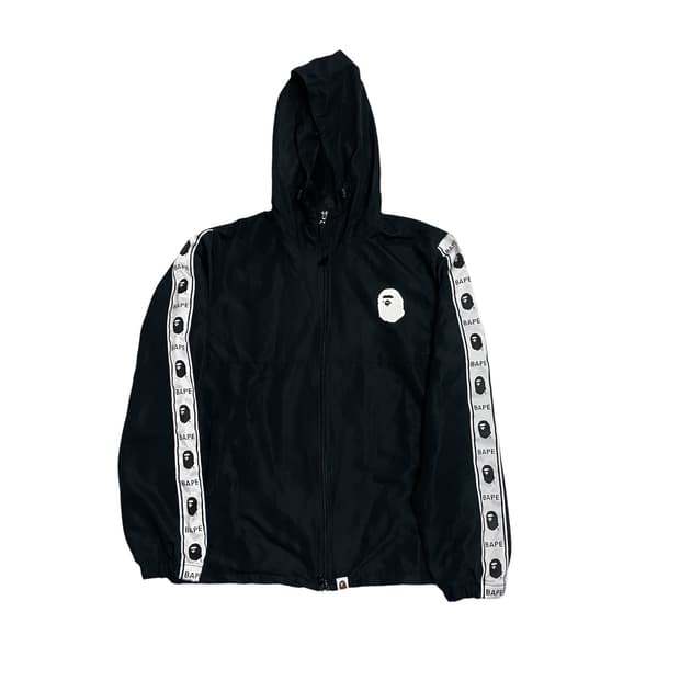 xl) 베이프 로고 윈드브레이커 바람막이 자켓 블랙
