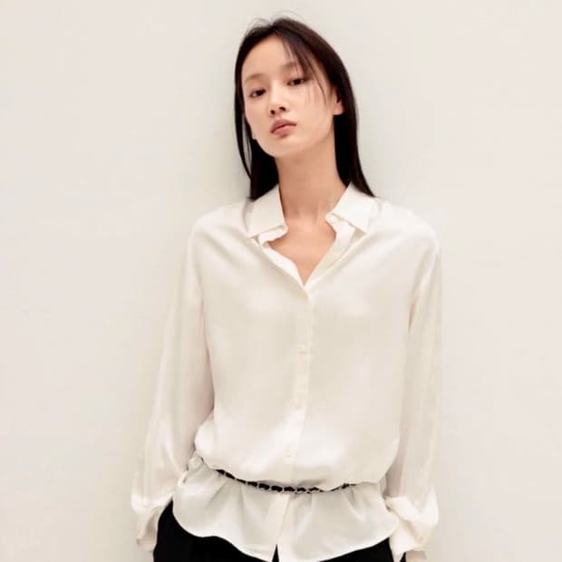 ORR 오르 새틴 미디움핏 셔츠 아이보리 S