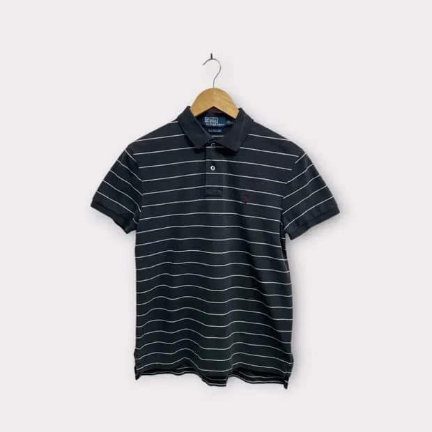 폴로 차콜 스트라이프 PK 반팔티 S-M