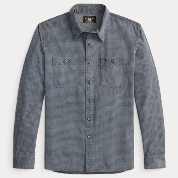 RRL 체크 프린트 우븐 워크셔츠