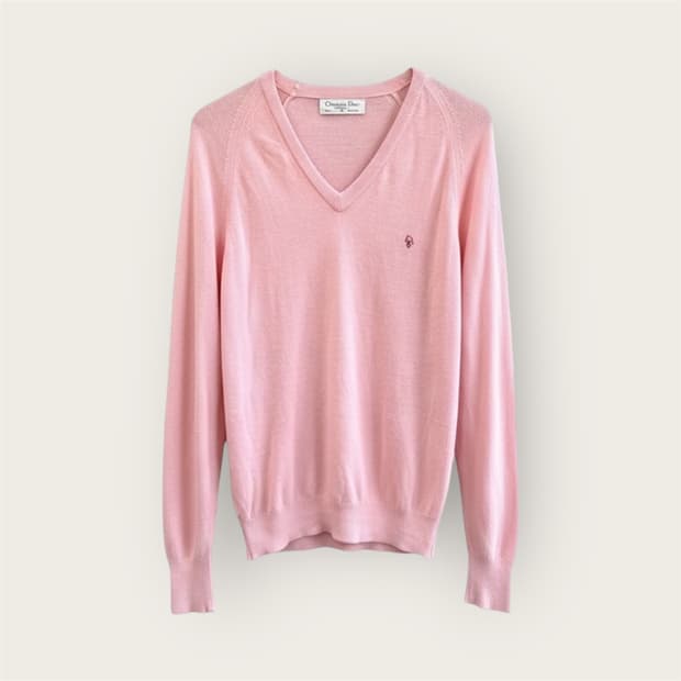 .M/ 크리스찬디올 1990AW 브이넥 로고 니트