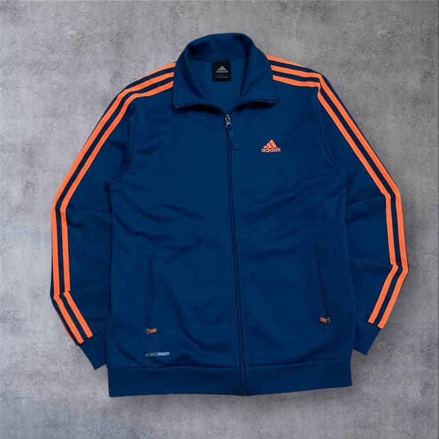 아디다스 스몰 로고 사이드 라인 블루 트랙탑