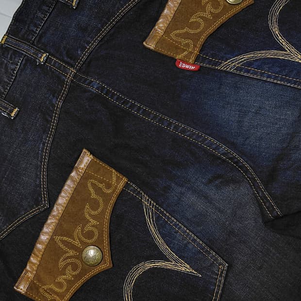 빅사이즈! [42] 에드윈 익스클루시브 빈티지 웨스턴 데님 하프 팬츠
