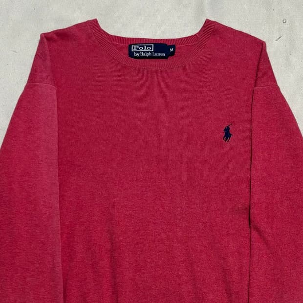 M 폴로랄프로렌 네이비 포니 핑크 울 니트