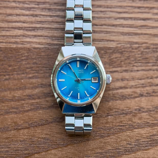 빈티지 세이코 컷글라스 블루