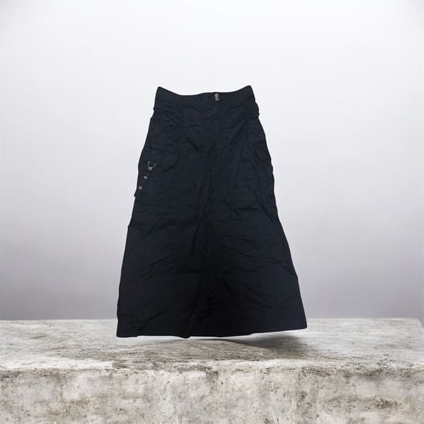 빈티지 카고 링클 맥시 스커트