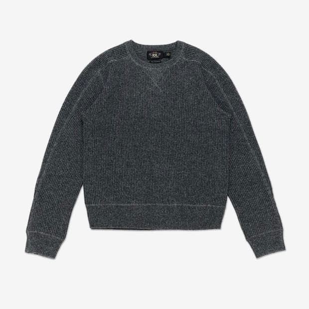 [S] 더블알엘 RRL 와플 니트 캐시미어 스웨터 