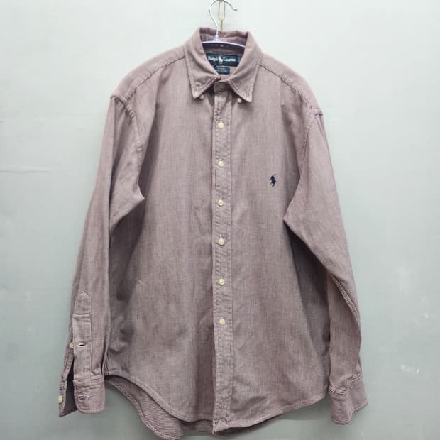 폴로 랄프로렌 깅엄체크 패턴 오버핏 셔츠 S(L)