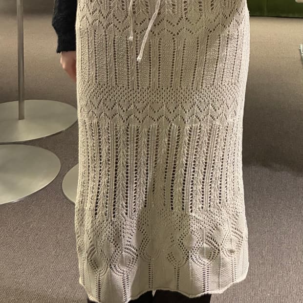 F)EGOIST 빈티지 펀칭 니트 롱 스커트