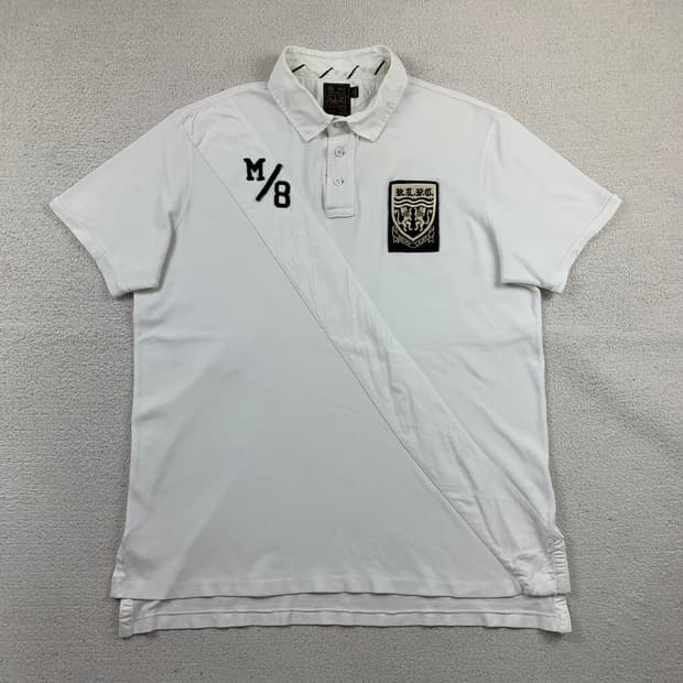 폴로 랄프로렌 R.L.P.C 패치로고 화이트 카라 티셔츠