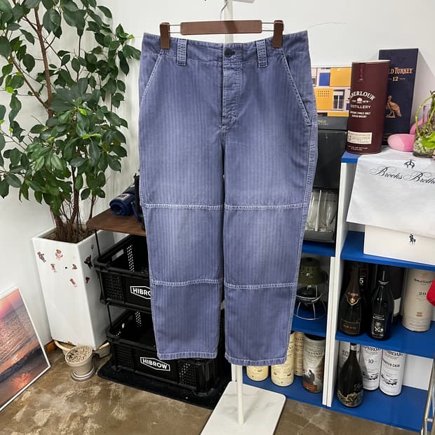 버버리 코튼/린넨 헤링본 팬츠 48