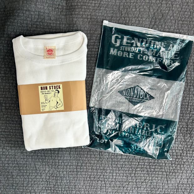 [새상품] 브론슨 와플 코튼 긴팔티 화이트 XL