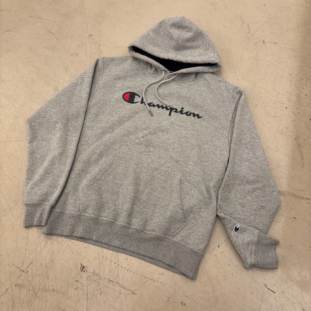 챔피온 빅로고 그레이 후드티