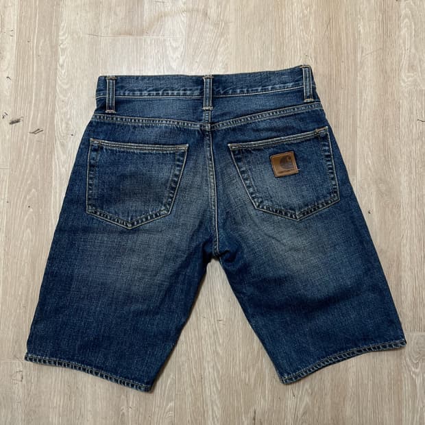 칼하트 로고 와펜 워싱 데님 반바지 29 