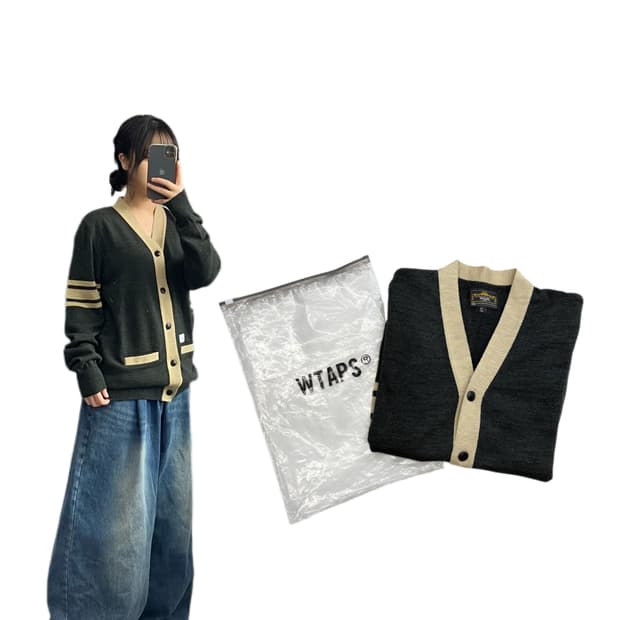 더블탭스 네이버후드 울 가디건