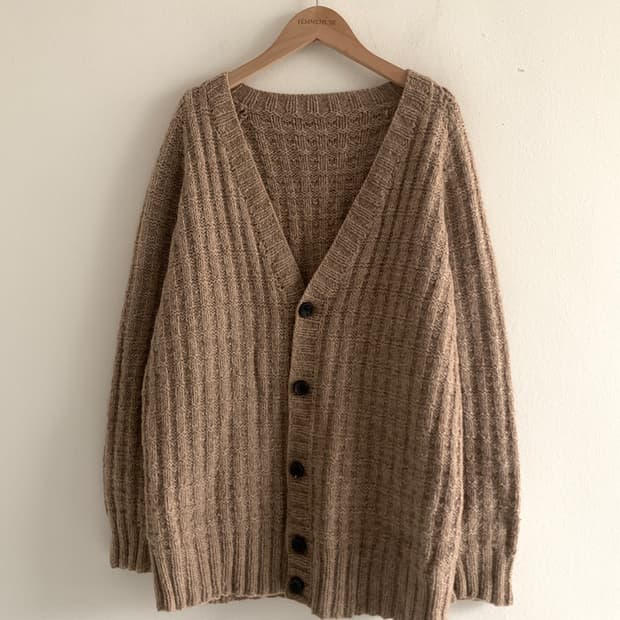 Warm Wool Knit Cardigan(Beige Brown)