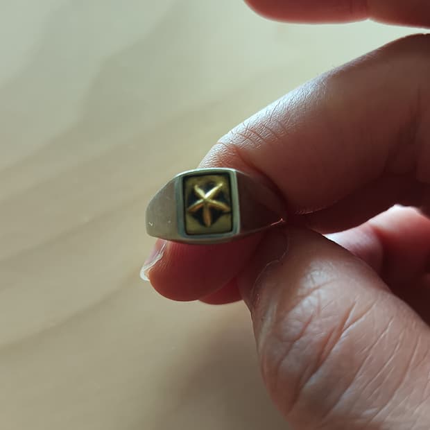 실버반지 네이티브선 실버/브라스 스타링 18호