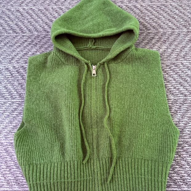 빈티지 조끼 후드