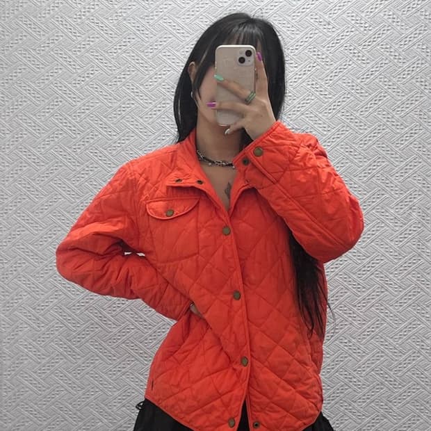 폴로 랄프로렌 키치 비비드 오렌지 깔깔이 퀄팅 자켓 XL C07259
