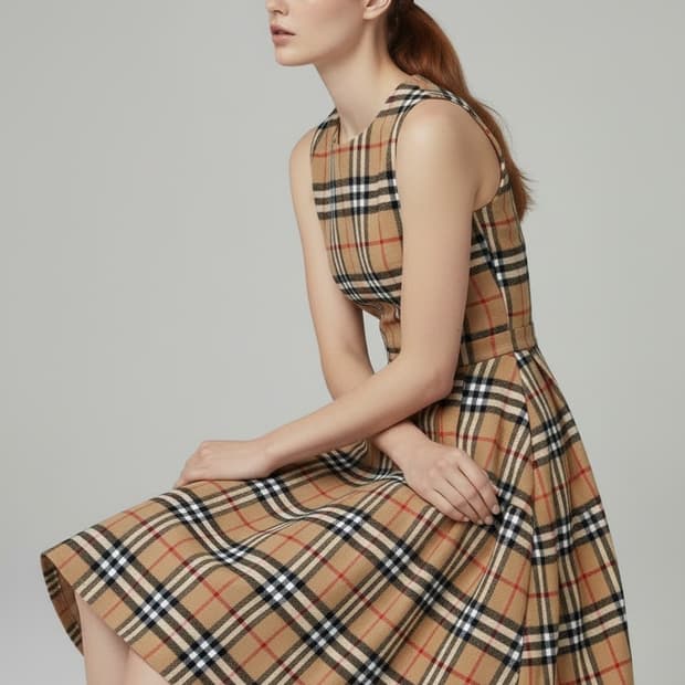 버버리 체크 울 볼캡