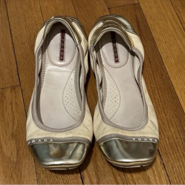 Prada ivory ballet flat 프라다 발레 플랫슈즈 250