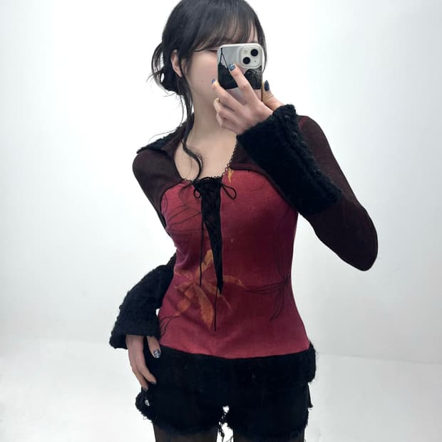 Ozz On 오리엔탈 아일렛 디테일 롱슬리브리스