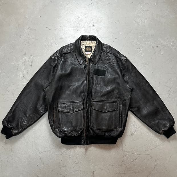 90's OG USA 아비렉스 레더 A-2 자켓 빈티지 레더 봄버 자켓