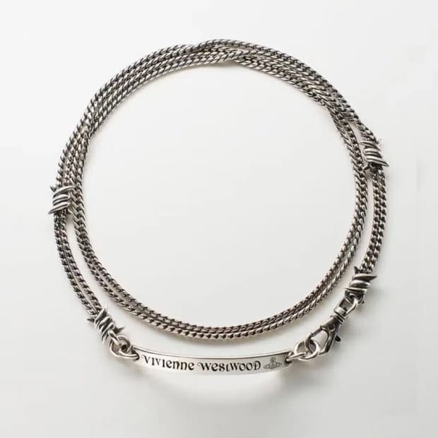 비비안웨스트우드 맨 카릴 체인 로프 초커 로고 목걸이 오네갸루 펑크