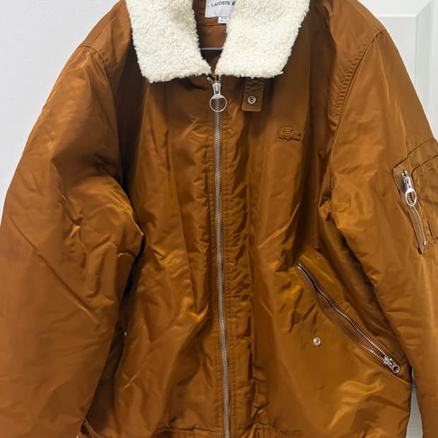 라코스테 양털카라 MA-1 항공잠바 XL 카멜