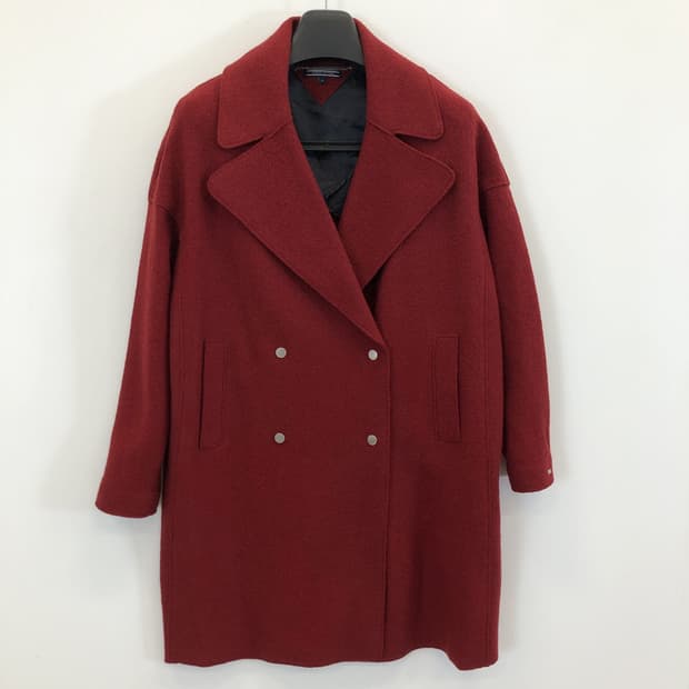 타미힐피거 더블 울 100% 코트 XS 오버