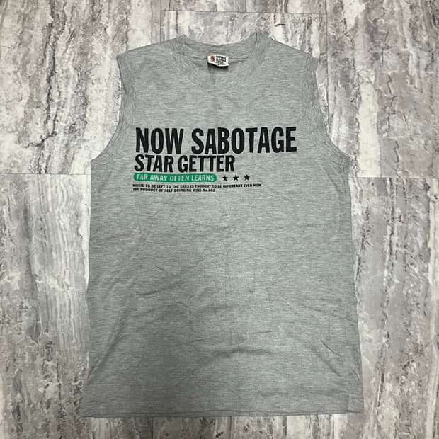 일본빈티지 Natural 핀터깔 올드스쿨아메카지 락펑크 슬리브리스나시탑