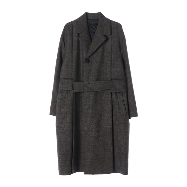 우영미 21FW 울 100% 커프스 메인 체크 턴업 더블 코트