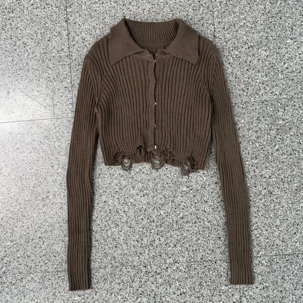 vintage cropped ribbed cardigan