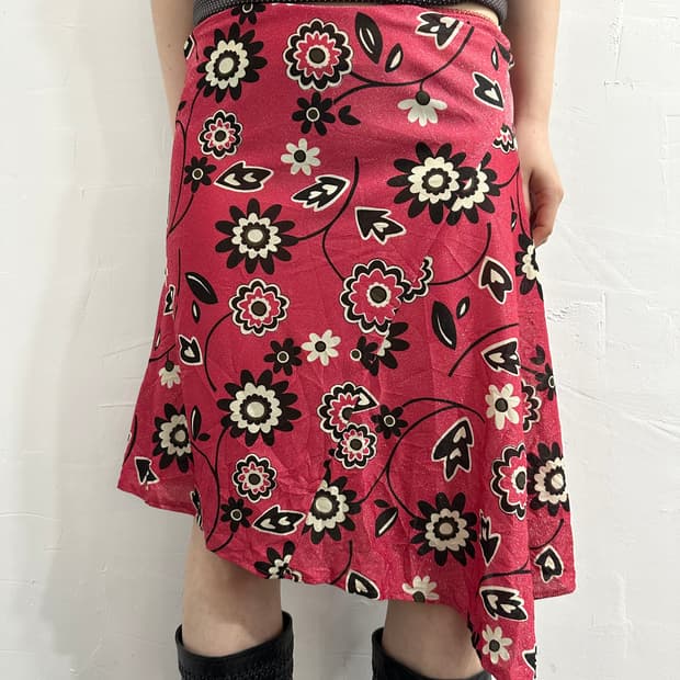 michael klein flower midi skirt