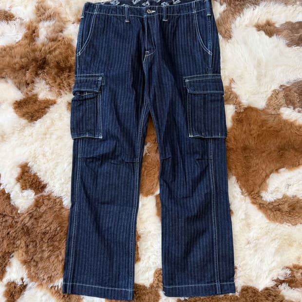 herringbone cargo jean