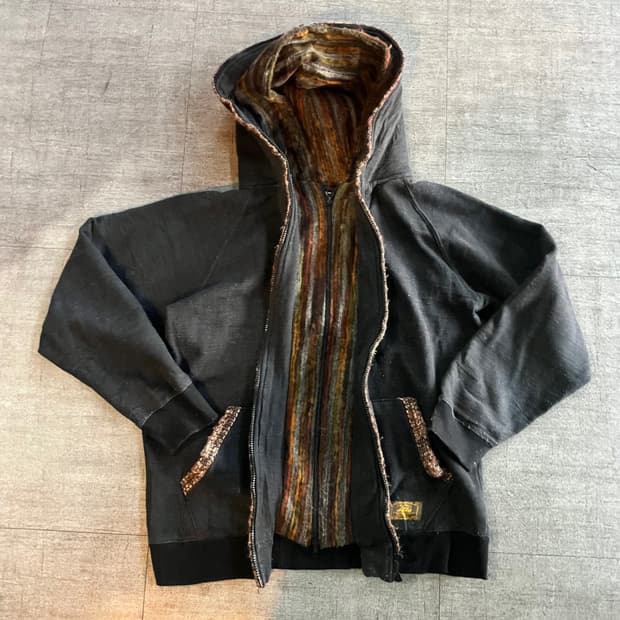 일본빈티지 Ills 올드스쿨아메카지스트릿 혁오풍 레인보우양털자켓