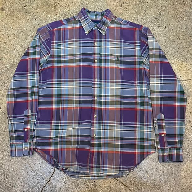 미국 빈티지 폴로 랄프로렌 긴팔 체크셔츠