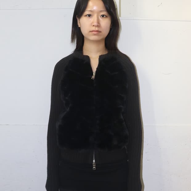 아르마니 익스체인지 퍼 니트 집업