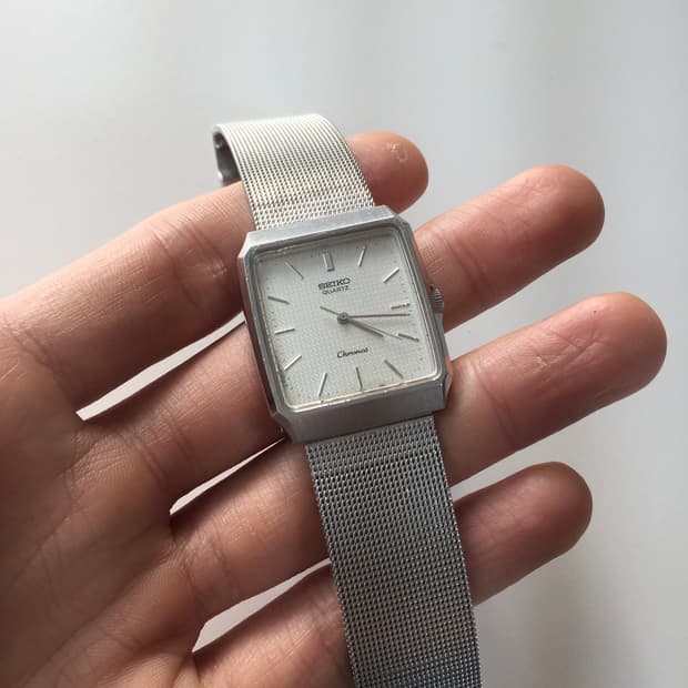 80s seiko chronos slim square quartz