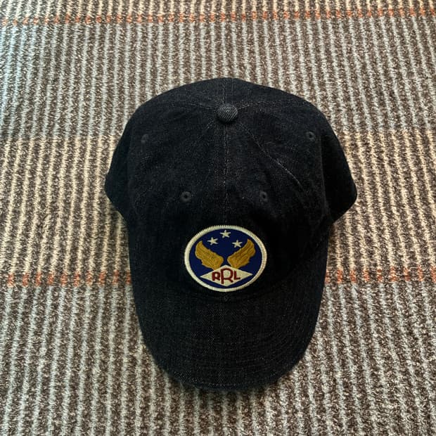 RRL 더블알엘 가먼트 다잉 트윝 볼캡 인디고 데님