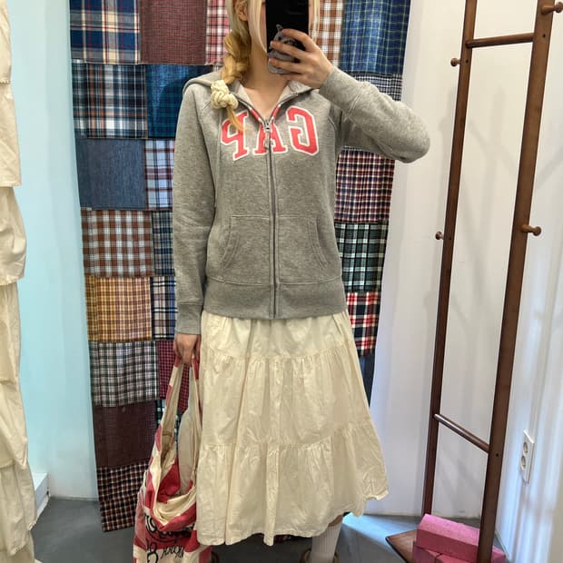 갭 그레이 후드집업