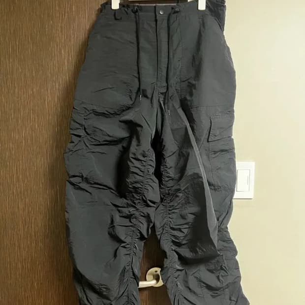 XTONZ 블랙 카고 셔링 팬츠 S