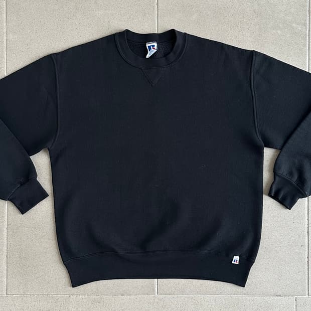90s 빈티지 러셀 스웻셔츠 블랙 XL USA