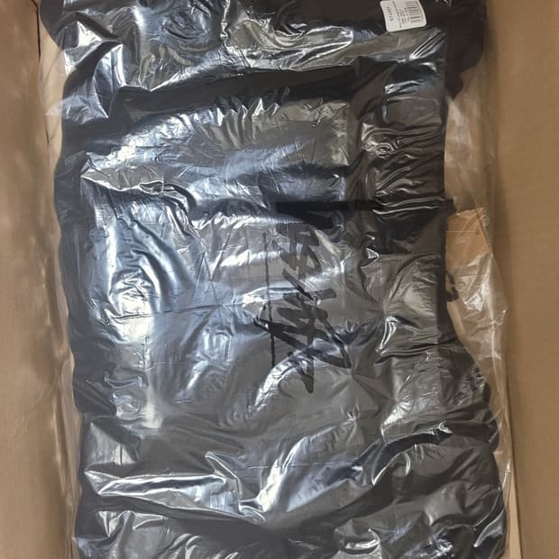 스투시 닷 스탬프 피그먼트 다이드 후드 블랙 XL