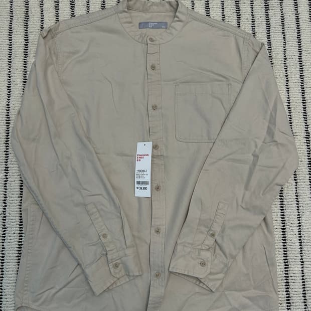 에잇세컨즈 코튼 베이지 차이나카라 셔츠