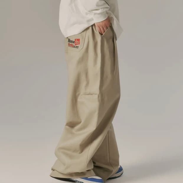 어반디타입 홈보이 벌룬 워크 팬츠_베이지S