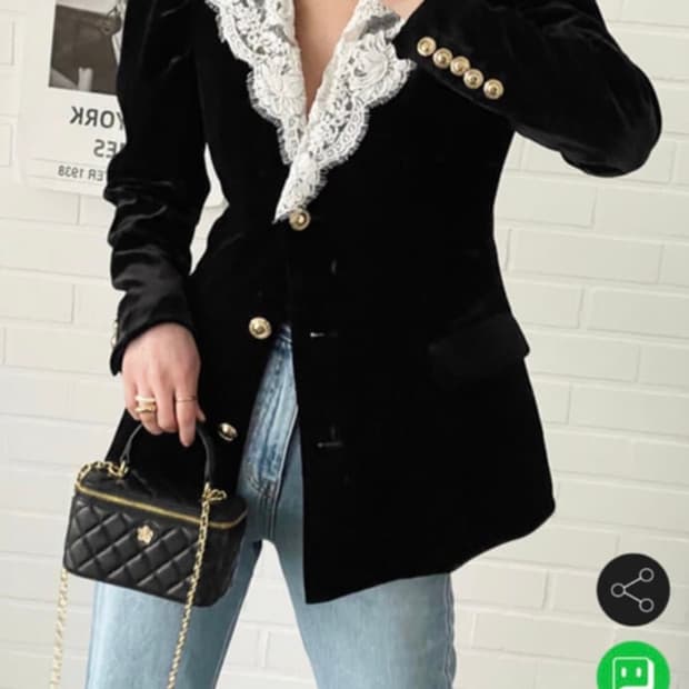 Jull-log 줄로그 레이스카라 벨벳자켓