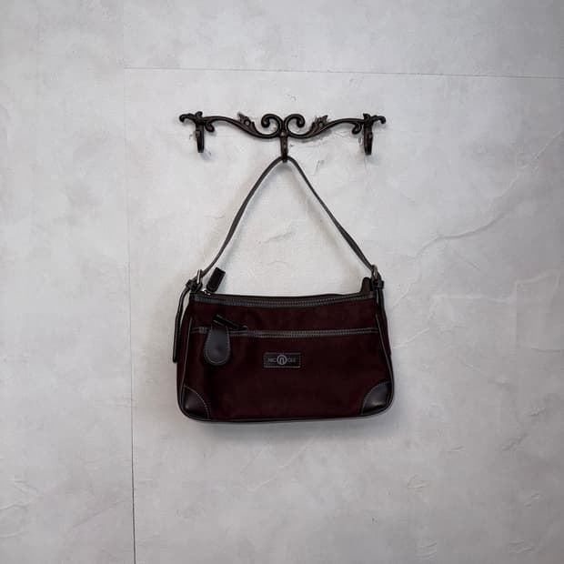 Nicole dark brown suede shoulder bag