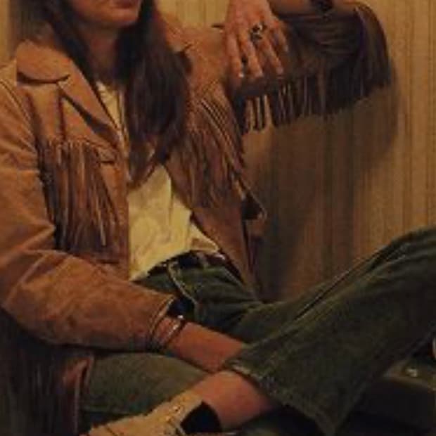 빈티지 스웨이드 프린지 자켓