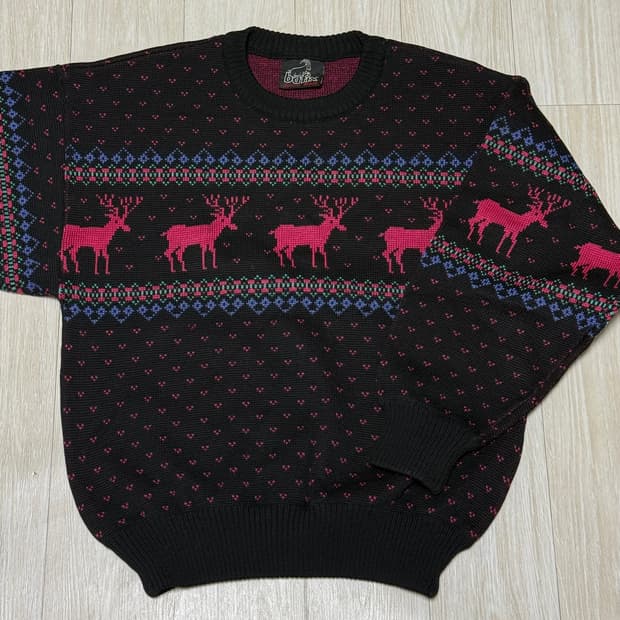 노르닉 패턴 니트 pure new wool